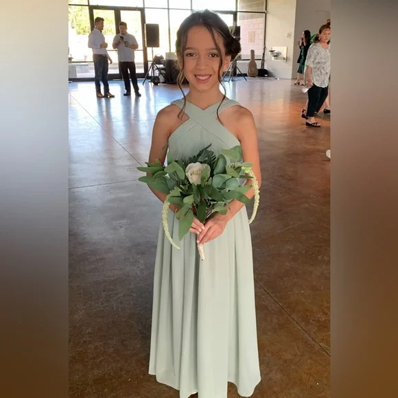 JJ’s House Ivory Junior Bridesmaids Dress Wedding SZ 6 and 7 - Picture 2 of 15